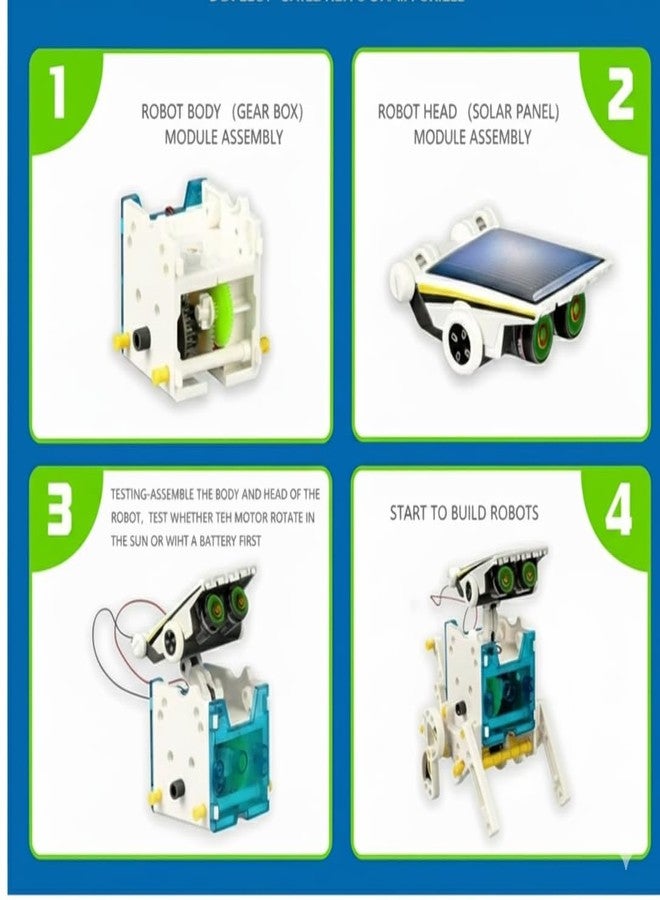 Qwick Click 13-in-1 Educational Solar Robot Kit, STEM Science Building Set with 13 Different Configurations, Solar Powered Mechanical Construction Kit for Learning and Fun - Image 4